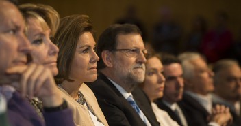 Carlos Floriano, Esperanza Aguirre, María Dolores de Cospedal y Mariano Rajoy en la clausura