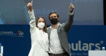 Pablo Casado y Marga Prohens durante el 16º Congreso del PP de Islas Baleares.