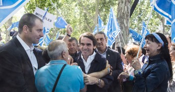 José María Aznar a su llegada a Madrid Río