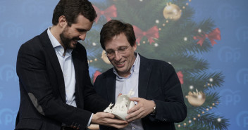 Pablo Casado interviene en la comida de Navidad del PP de la Comunidad de Madrid. 