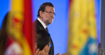 El presidente del Gobierno y del PP, Mariano Rajoy, en Zaragoza