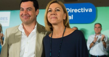 Mª Dolores de Cospedal y Juanma Moreno en la Junta Directiva regional del PP Andaluz