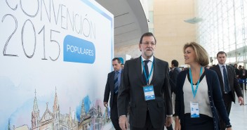 Mariano Rajoy Brey y María Dolores De Cospedal visitando las instalaciones de la Convención Nacional
