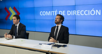 Pablo Casado y Teodoro García Egea en el Comité de Dirección del Partido Popular