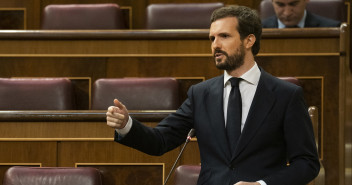 El presidente del Partido Popular, Pablo Casado, en la Sesión de Control al Gobierno