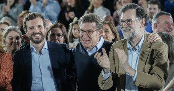 Pablo Casado, Mariano Rajoy y Alberto Núñez Feijóo