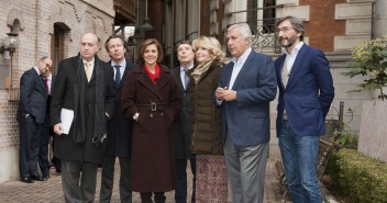 Jorge Fernández, Carlos Floriano, Igancio González, Esperanza Aguirre, Javier Arenas e Iñaki Oyarzabal en las jornadas 