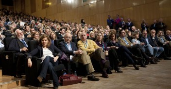 Soraya Sáez de Santamaría junto a los ministros de Gobierno de Mariano Rajoy en la clausura