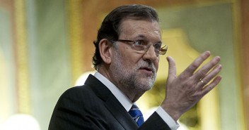 El presidente del Gobierno y del Partido Popular, Mariano Rajoy, durante su intervención