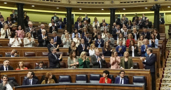 Alberto Núñez Feijóo y Marimar Blanco en el Congreso de los diputados