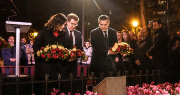 Alberto Núñez Feijóo e Isabel Díaz Ayuso en la Ofrenda Floral de homenaje a Gregorio Ordóñez