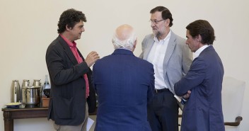 Mariano Rajoy, José María Aznar y Jorge Moragas