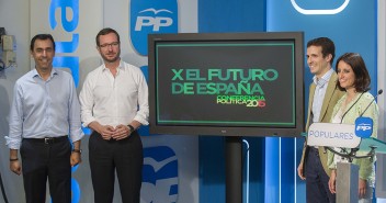 Fernando Martínez-Maíllo, Javier Maroto, Pablo Casado y Andrea Levy presentan el lema de la Conferencia Política: X el Futuro de España