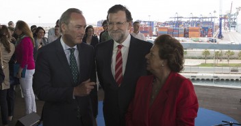 Mariano Rajoy con Alberto Fabra y Rita Barberá