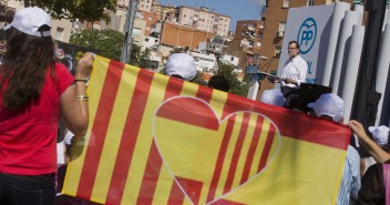 Mariano Rajoy en un acto de campaña en Badalona