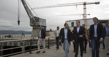 Mariano Rajoy con Ignacio Diego e Íñigo de la Serna en Santander