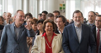 Mariano Rajoy a su llegada a la clausura de la presentación del Programa Marco en Valencia