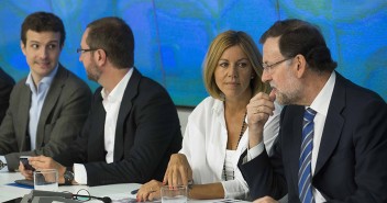 Pablo Casado, Javier Maroto, María Dolores de Cospedal y Mariano Rajoy en la reunión del Comité Ejecutivo Nacional
