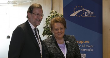 Mariano Rajoy con la primera ministra de Letonia, Laimdota Straujuma