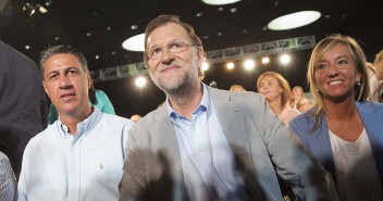 Mariano Rajoy con Xavi García Albiol y Marisa Xandri