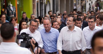 Mariano Rajoy junto al Presidente de la Comunidad Valenciana, Alberto Fabra, en Benidorm