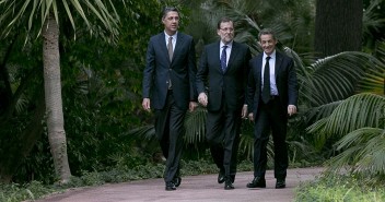 Xavi García Albiol, Mariano Rajoy y Nicolas Sarkozy 