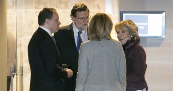 Mariano Rajoy con Fátima Báñez, Esperanza Aguirre y Daniel Lacalle