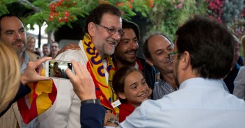 Mariano Rajoy viendo el partido España - Turquía