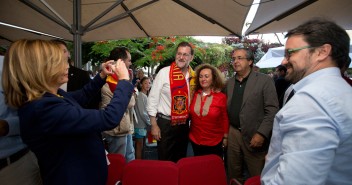 Mariano Rajoy viendo el partido España - Turquía