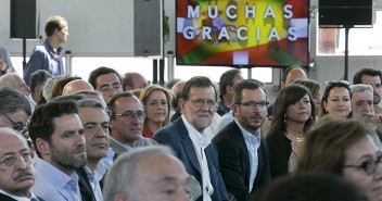 Mariano Rajoy, Borja Sémper, Alfonso Alonso y Javier Maroto durante el Foro