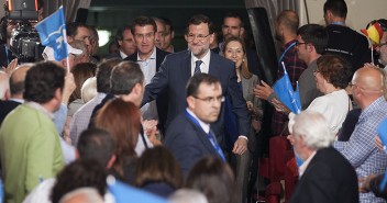 Mariano Rajoy a su llegada al acto en Vigo