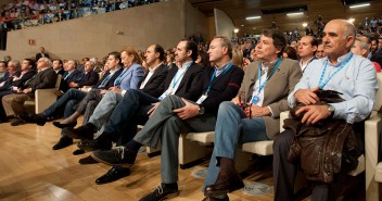 Ignacio González, Alberto Fabra, José Ramón Bauzá, Ignacio Diego, Rudí y Feijoó en Cáceres