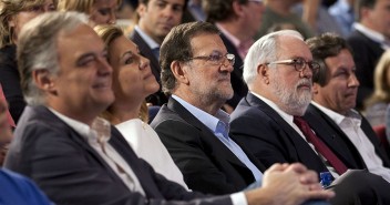 Esteban González Pons, María Dolores de Cospedal, Mariano Rajoy, Miguel Arias Cañete y Carlos Floriano