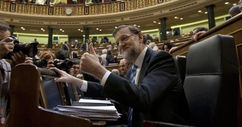 Mariano Rajoy muestra su satisfacción tras su intervención en el Debate Sobre el Estado de la Nación 
