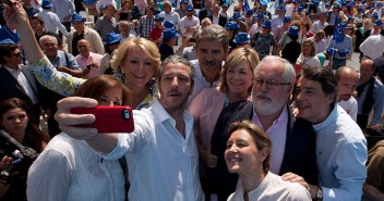 Miguel Arias Cañete, Esperanza Aguirre, Isabel García-Tejerina, Pilar del Castillo, Ana Botella e Ignacio Gonzalez durante el acto en Madrid.