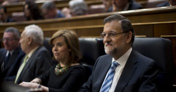 Mariano Rajoy y Soraya Sáenz de Santamaría durante el DEN 2014 