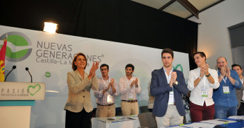 Maria Dolores de Cospedal y Diego Gago en el Congreso de Nuevas Generaciones de Castilla-La Mancha