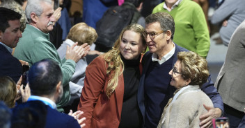 Alberto Núñez Feijóo a su llegada al acto de presentación de candidatos autonómicos para el 28M