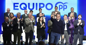 Alberto Núñez Feijóo durante su intervención en la presentación de candidatos autonómicos para el 28M