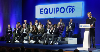 Alberto Núñez Feijóo durante su intervención en la presentación de candidatos autonómicos para el 28M