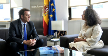 Reunión del presidente del PP, Alberto Núñez Feijóo, con la embajadora de EE.UU. en España, Julissa Reynoso