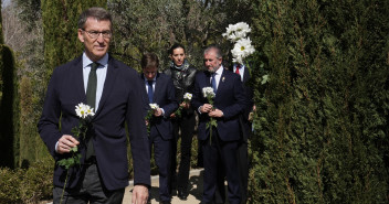 El presidente del Partido Popular, Alberto Núñez Feijóo, en el acto del Día Europeo de las Víctimas del Terrorismo en el Bosque del Recuerdo