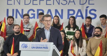 El presidente, Alberto Núñez Feijóo, en un acto en Albacete