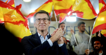 El presidente, Alberto Núñez Feijóo, durante el acto celebrado en Albacete