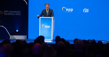 Alberto Núñez Feijóo en el Congreso del EPP en Valencia