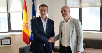 Reunión de Alberto Núñez Feijóo con Unai Sordo, secretario general de CCOO