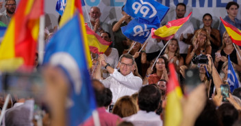 Alberto Núñez Feijóo participa en un mitin en Cádiz