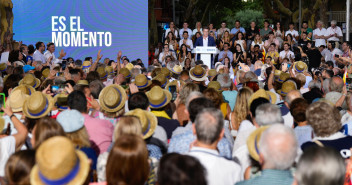 El presidente del PP, Alberto Núñez Feijóo, durante el acto celebrado en Castelldefels