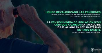 Hemos revalorizado las pensiones en un 3% para las inferiores a 1.000 euros y en un 2% para las restantes