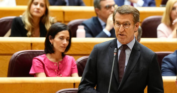 El presidente del Partido Popular y presidente del GPP en el Senado, Alberto Núñez Feijóo